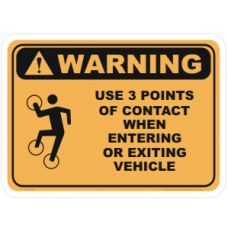 Safety Warning Sticker - 3 Points of Contact